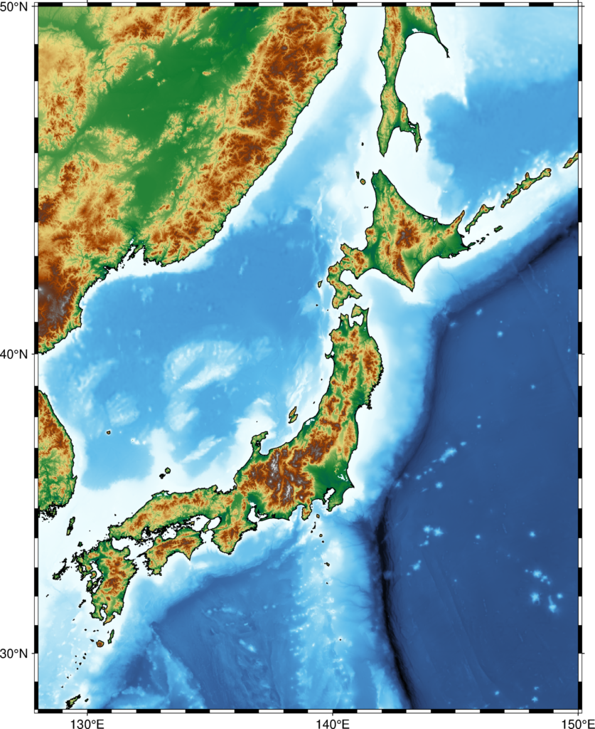 日本付近の平面段彩図01